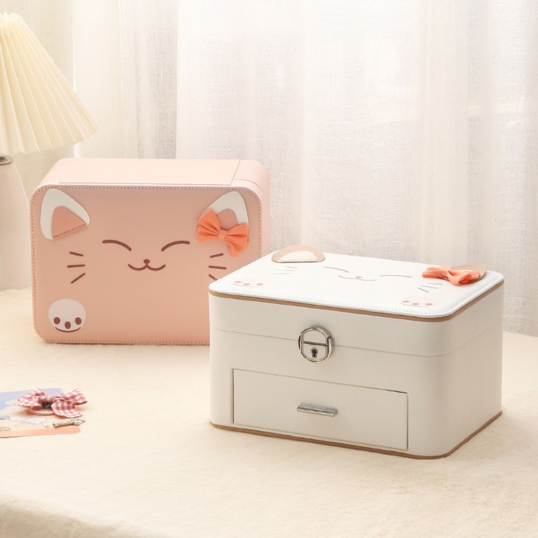 Cute Cat Face Jewelry Box for Girls SKU 21093