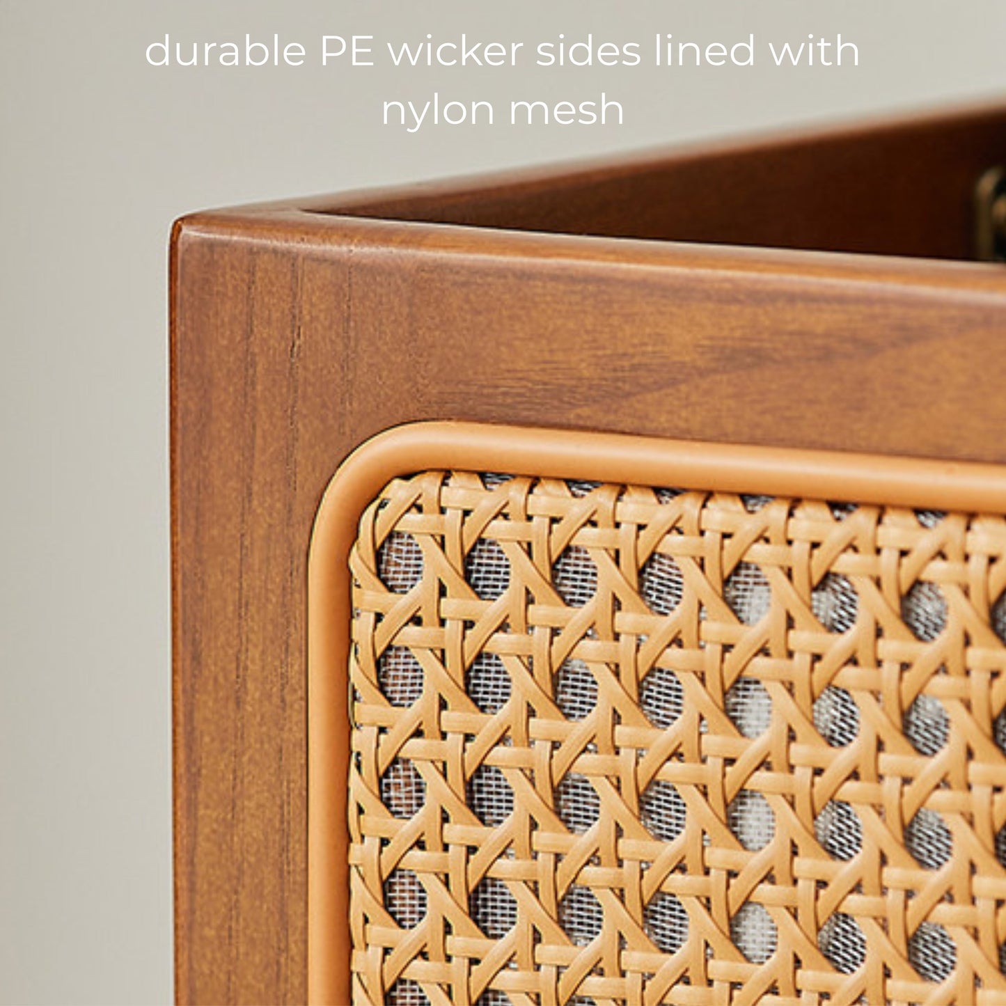 Solid Wood Umbrella Stand with PE Wicker Sides SKU 54001