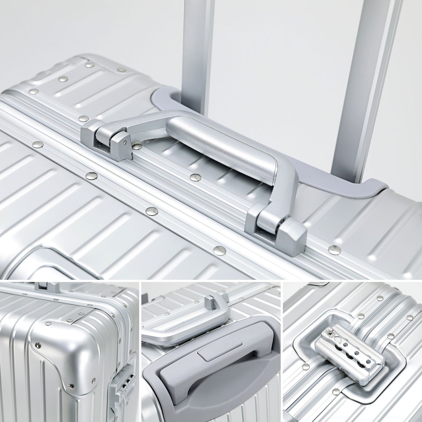 Aluminum Carry-On and Checked Luggage with Spinner Wheels SKU 85009