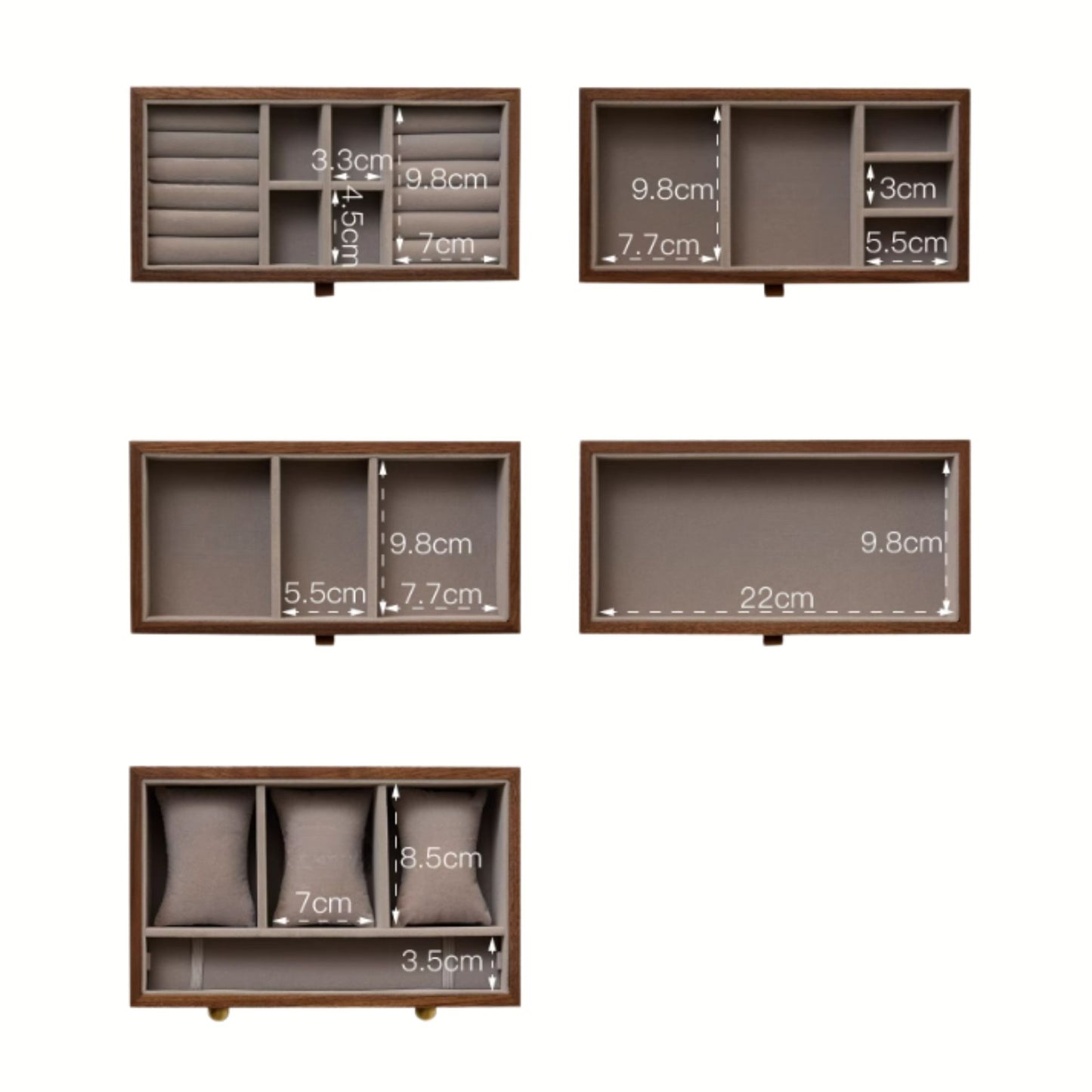 Large Solid Walnut Wood Jewelry Box Organizer with Drawer SKU 21149