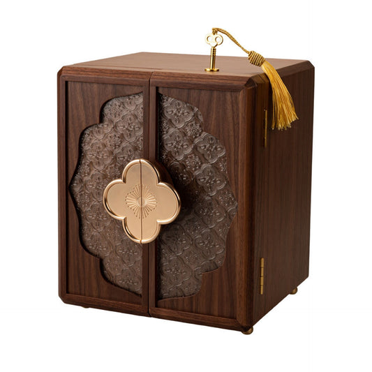 Cabinet Style Wooden Jewelry Box with Lock SKU 21137