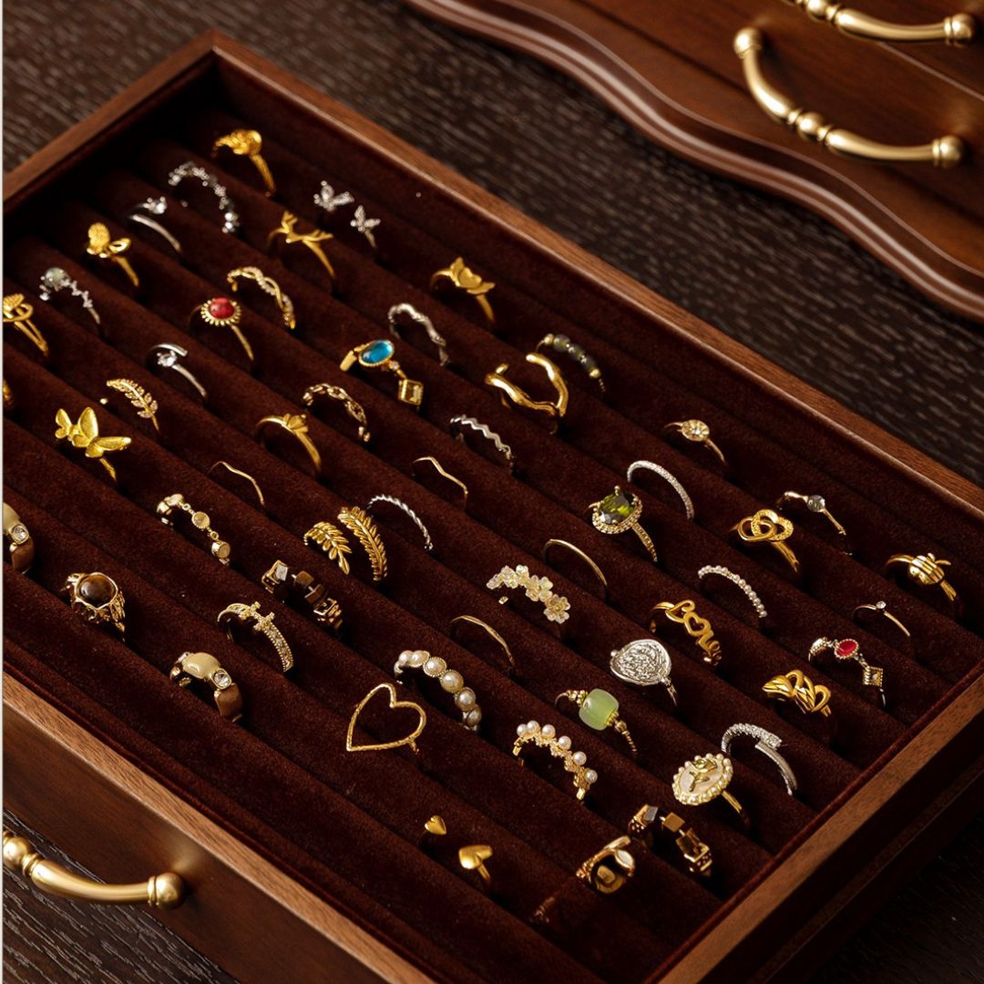 Large Wooden Jewelry Box Organizer with Drawers SKU 21157