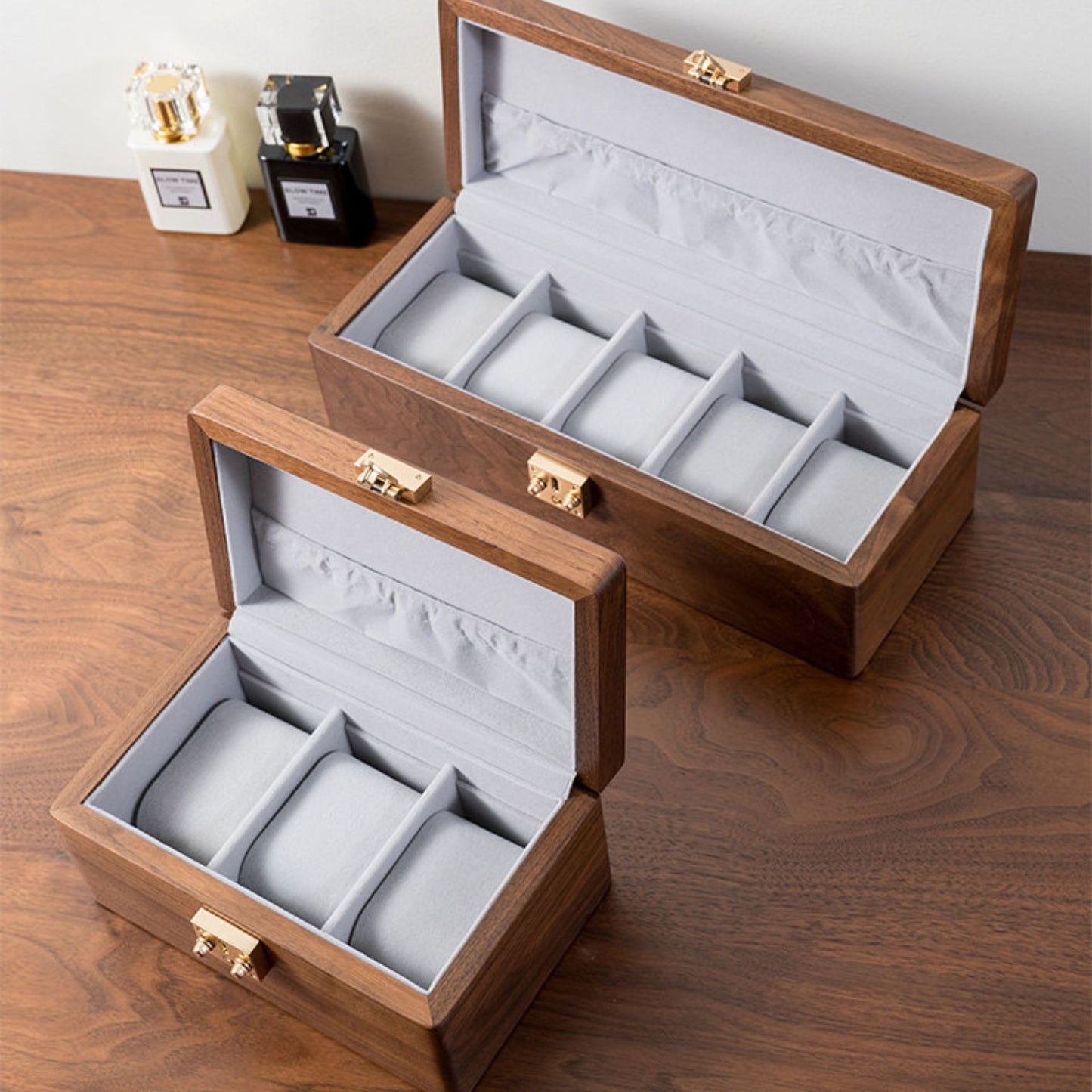Solid Walnut Wooden Watch Box with Clasp SKU 22014