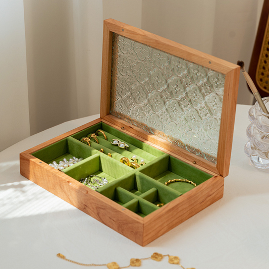 Solid Walnut and Cherry Wood Jewelry Box SKU 21085