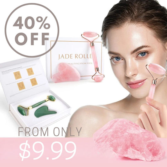 Gua Sha Stone and Jade Roller Set SKU 63001