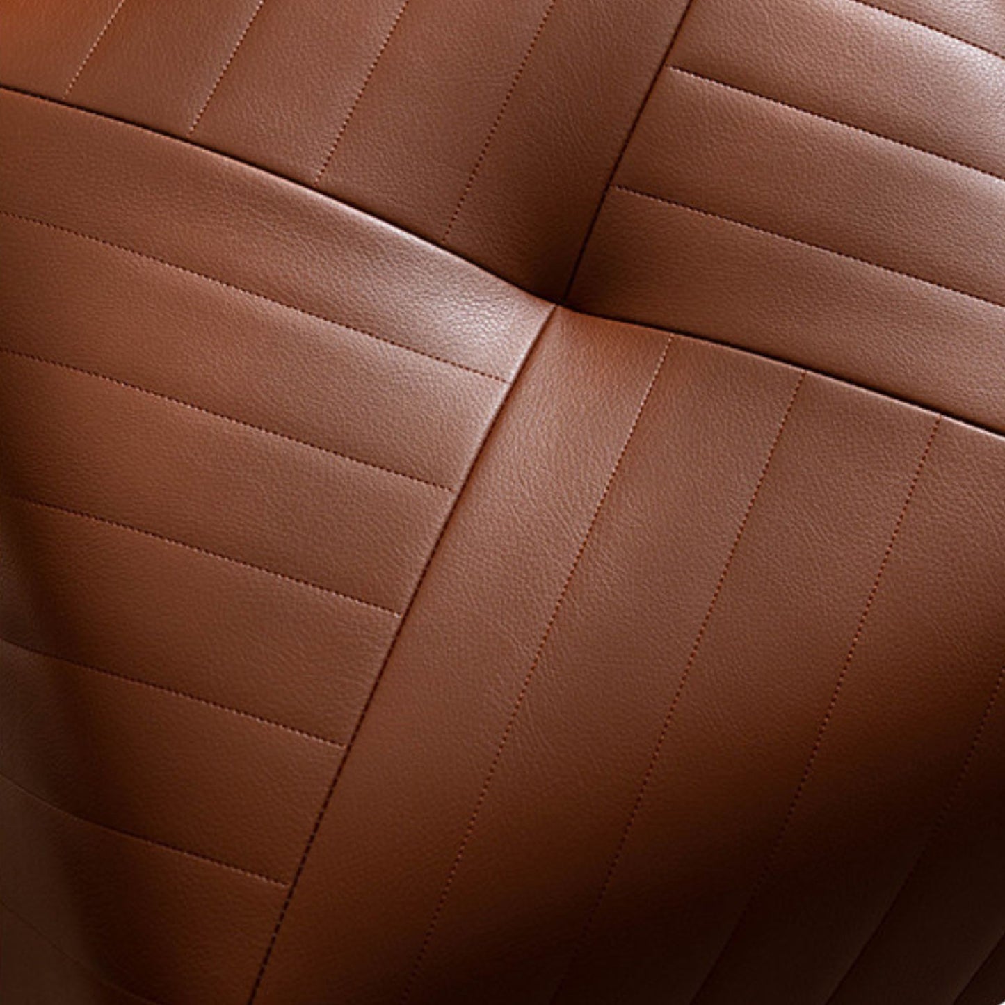 Small Leather Upholstered Ottoman Pouf SKU 52004