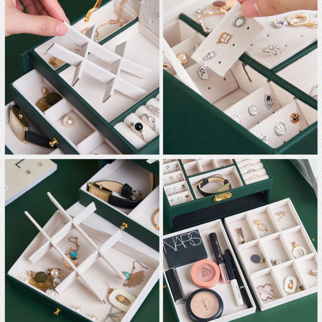 Lockable Leather Jewelry Box Organizer for Women SKU 21065