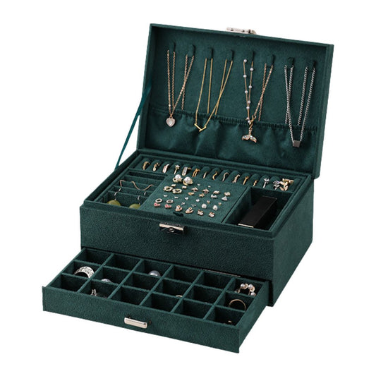 Women's Velvet Jewelry Box Organizer with Lock SKU 21066