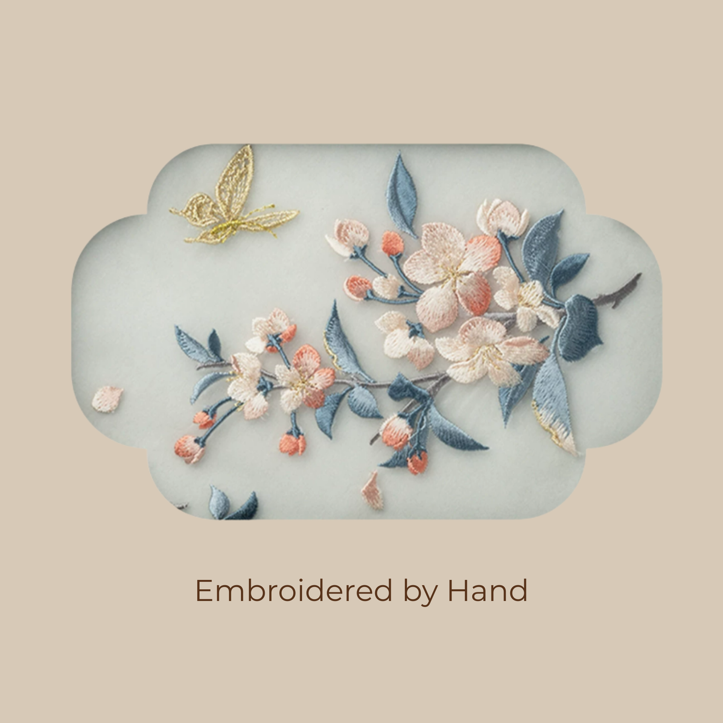 Solid Walnut Jewelry Box with Lock and Hand-Embroidered Design SKU 21197