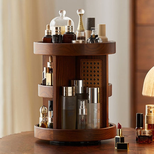 Wooden Rotatable Makeup and Cosmetic Organizer SKU 53002