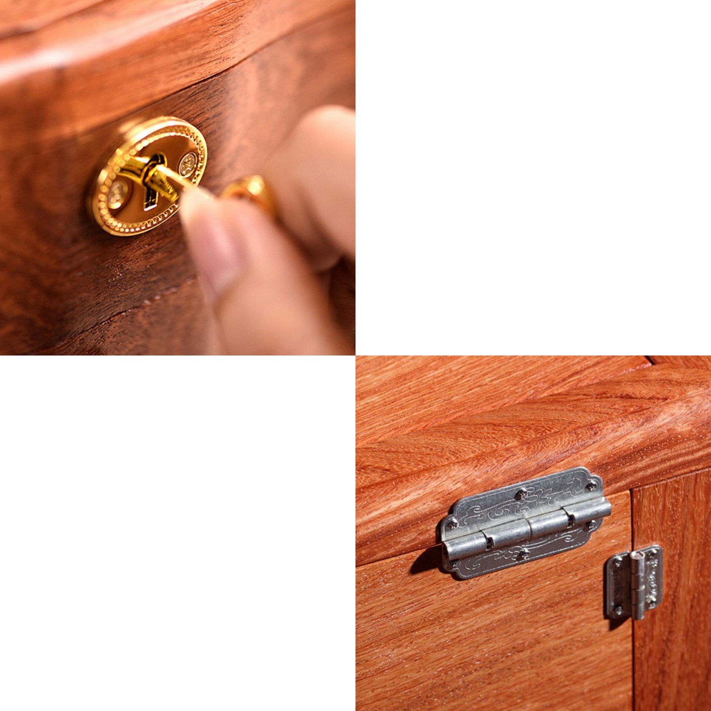 Oriental Wooden Jewelry Box with Relief Carving SKU21144
