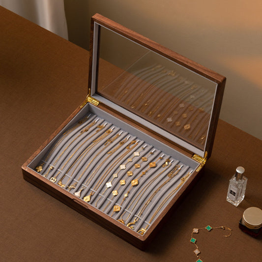 Solid Walnut Jewelry Box for Necklaces SKU 21171