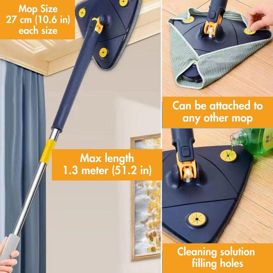 Self Wringing and Squeezing Magic Mop 360 Triangle Cleaner