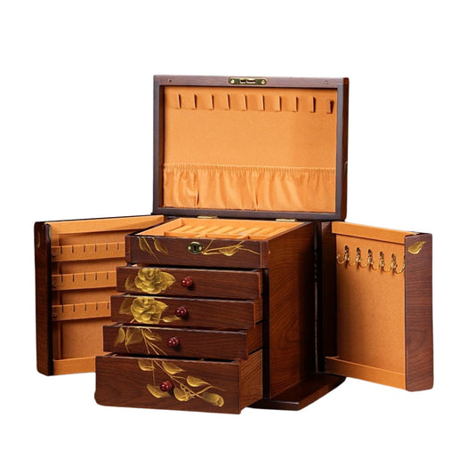 Large Wooden Jewelry Box with Hand Painted Decoration SKU 21145