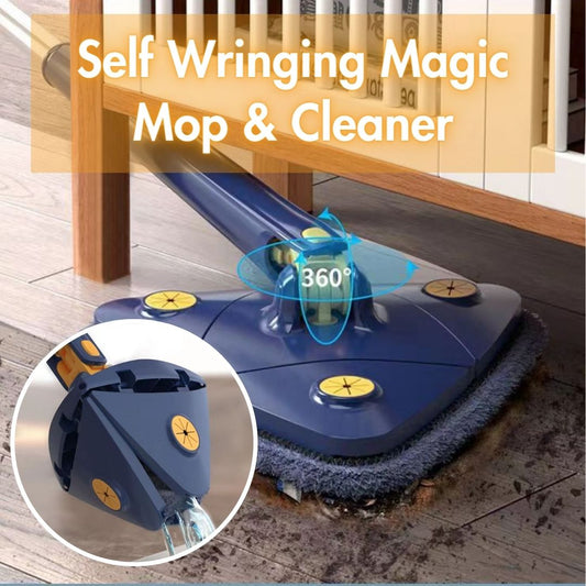 Self Wringing and Squeezing Magic Mop 360 Triangle Cleaner