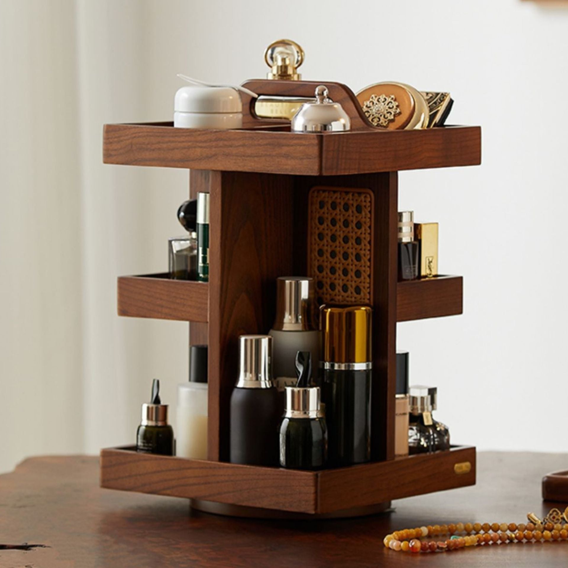 Rotating Wooden Makeup and Cosmetic Organizer SKU 53003 – Unity Refresh