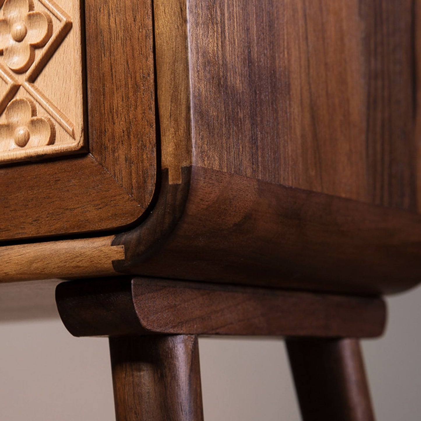 Solid Walnut Wooden Decorative Trash Bin SKU 52002