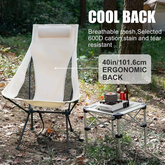 Portable Folding Camping and Beach Chair with Headrest SKU 64005