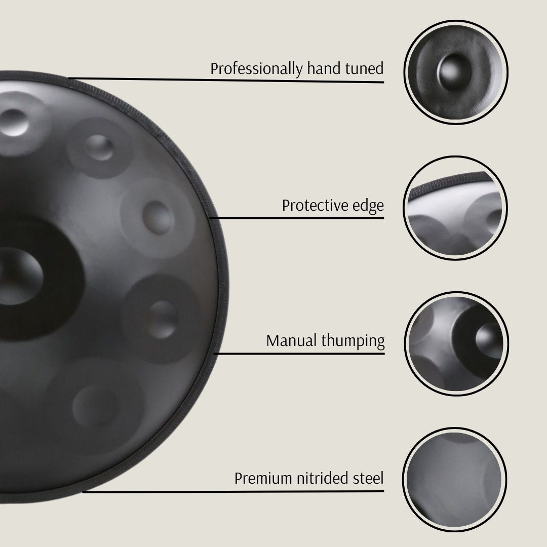 22 Inch 10 Note Handpan Drum in D Minor with Mandala Print SKU 66002