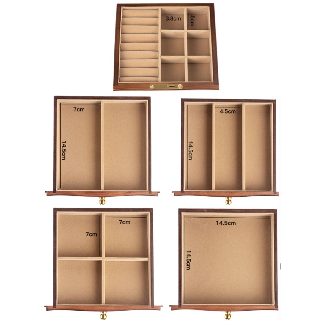 Five Tier Wooden Jewelry Box Organizer for Women SKU 21072