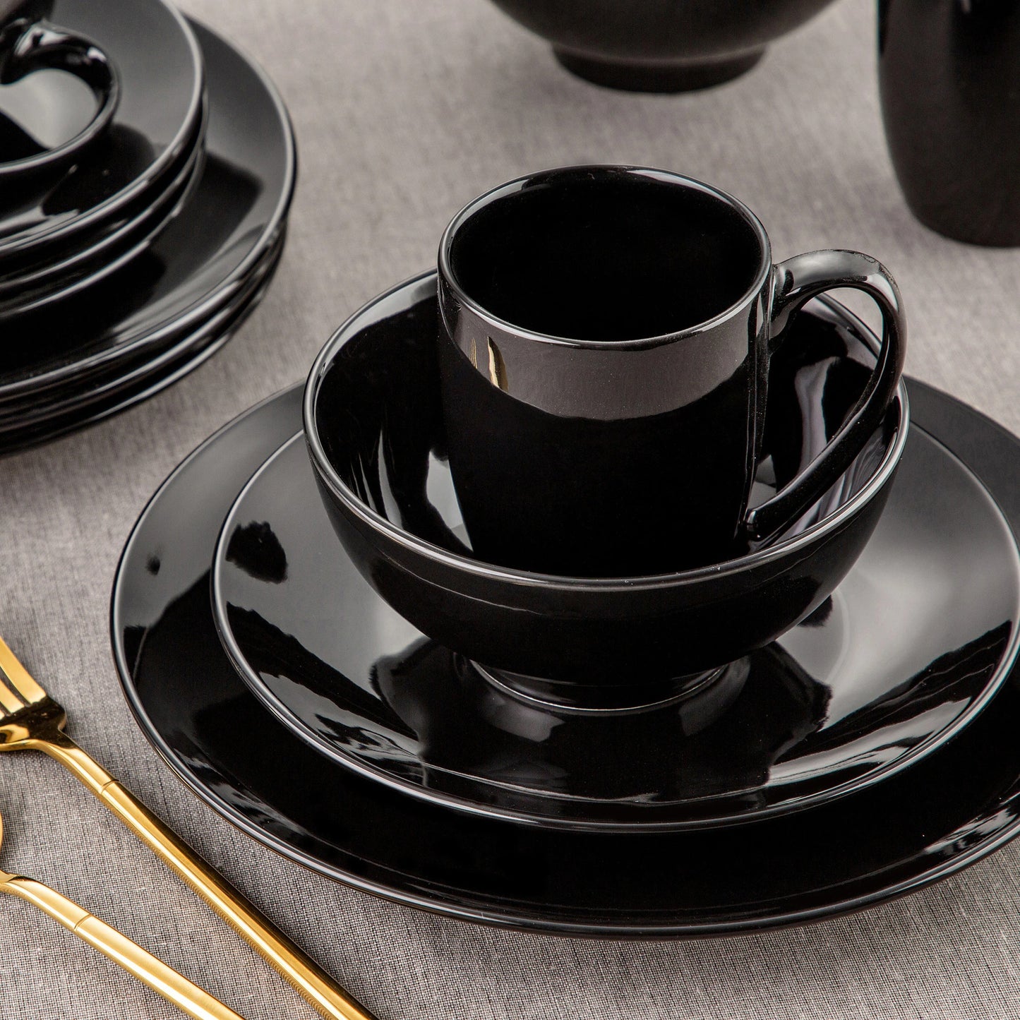 Minimalist Stoneware Ceramic Dinnerware Set for 4 8 12 SKU 70031