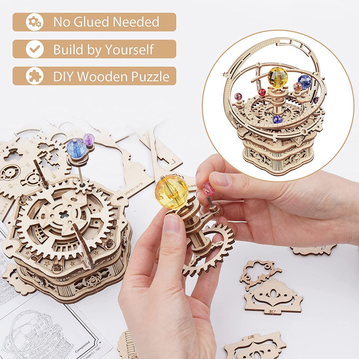3D Puzzle DIY Wooden Model Music Box