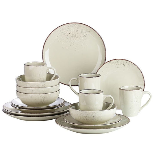 Cream Stoneware Ceramic Dinnerware Set for 4 8 12 SKU 70094
