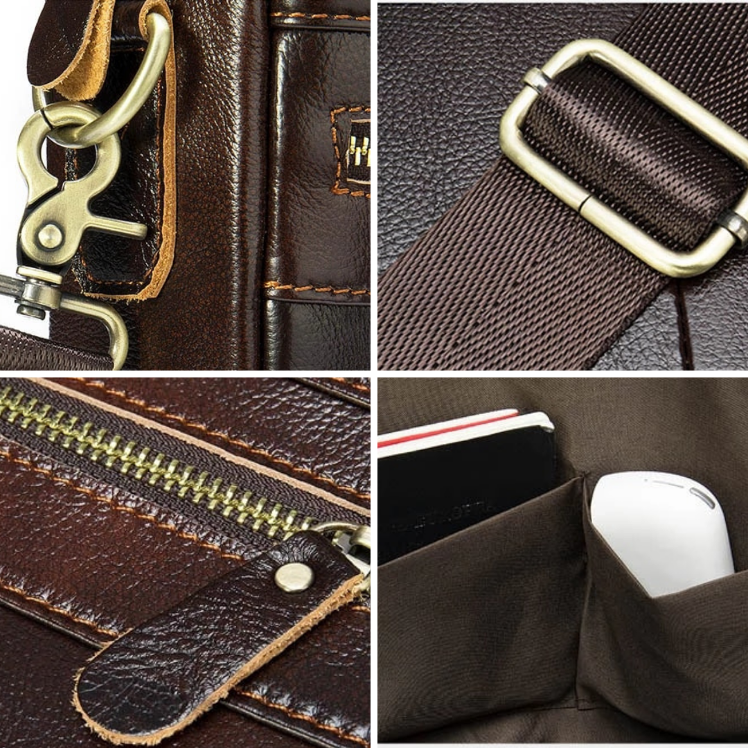 Leather Messenger Laptop Shoulder Bag for Men 82021