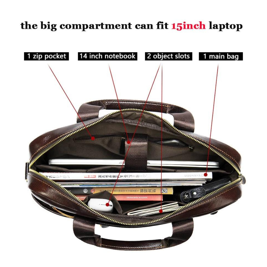 Leather Messenger Laptop Shoulder Bag for Men 82021