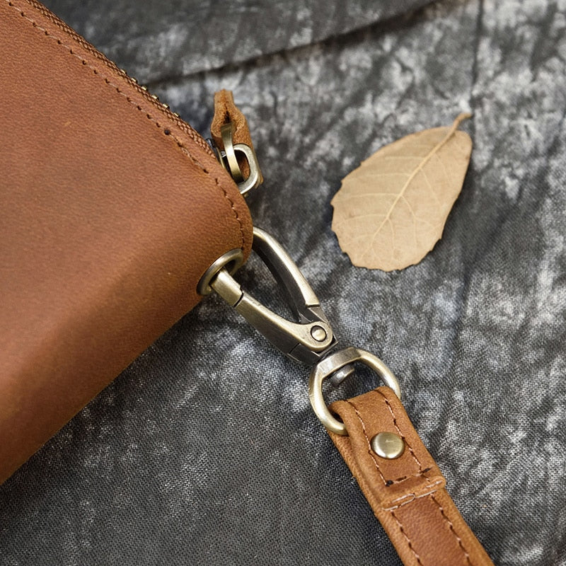 Leather Wallet for Men with Zipper