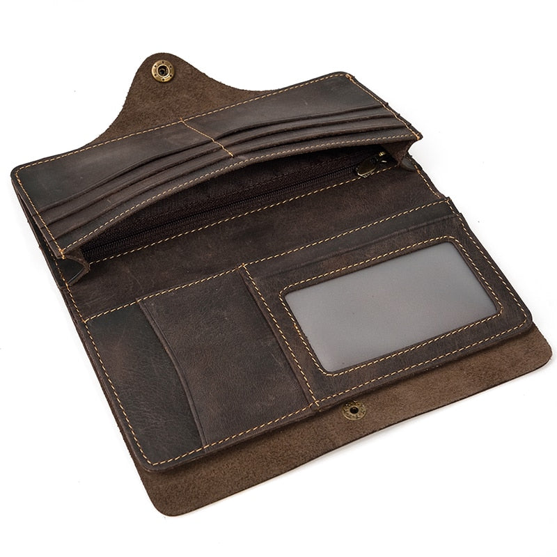 Leather Wallet for Men with Zipper