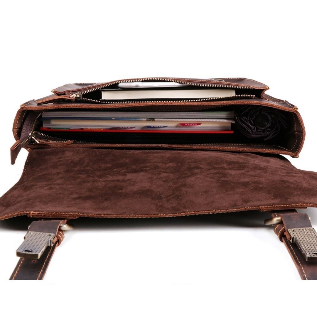 Leather Messenger Laptop Shoulder Bag for Men 82013