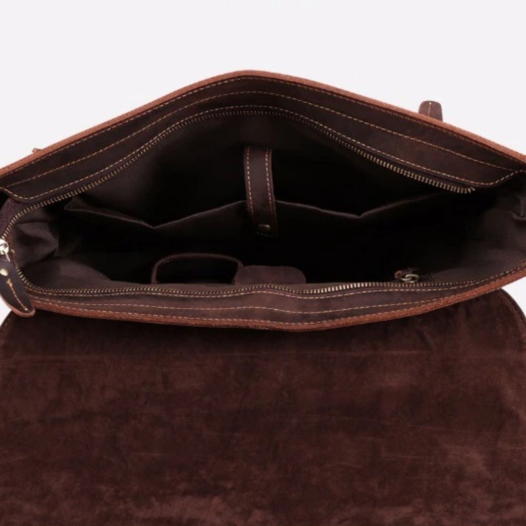 Leather Messenger Laptop Shoulder Bag for Men 82013