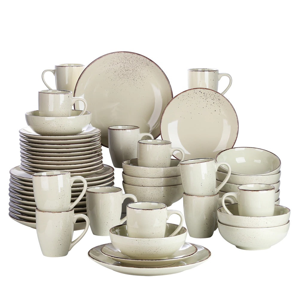 Cream Stoneware Ceramic Dinnerware Set for 4 8 12 SKU 70094