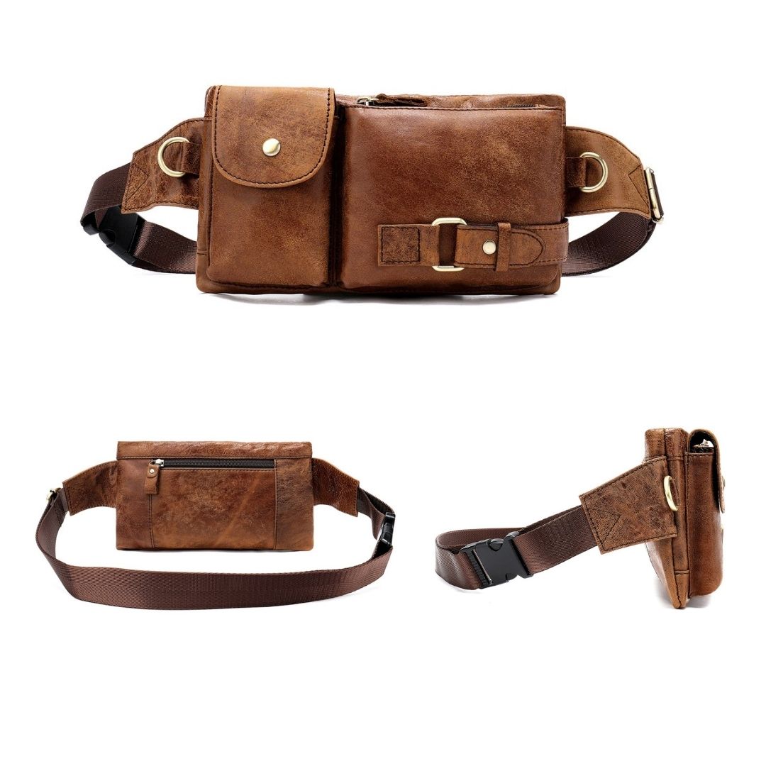 Fashion Waist Bag Leather Fanny Pack for Men 82027