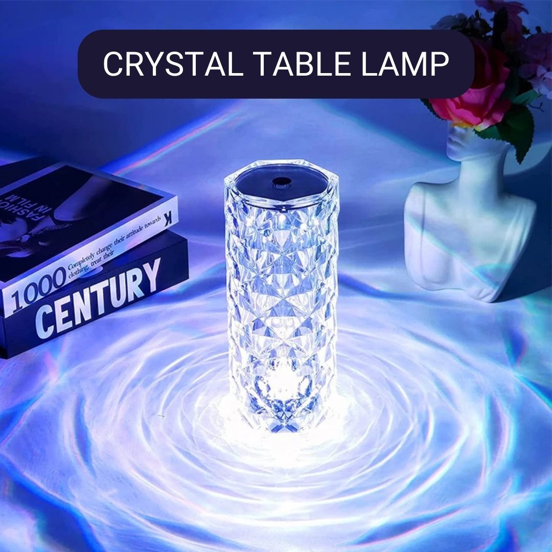 Rechargeable Rose Crystal Table Lamp with Touch Control 50007