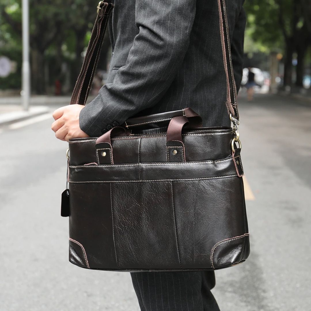 Leather Messenger Laptop Shoulder Bag for Men 82024