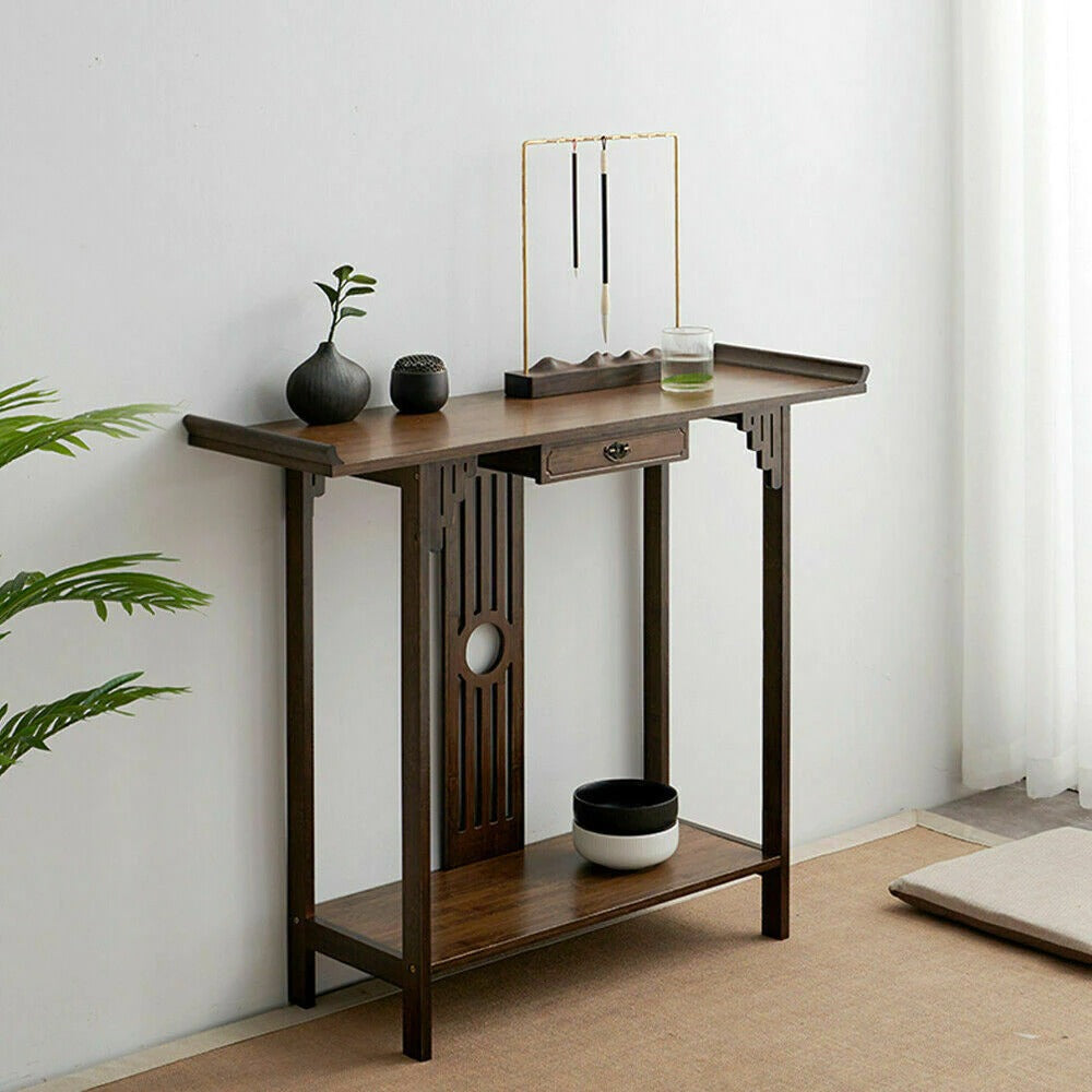 Rustic Bamboo Entryway Console Table SKU 35020