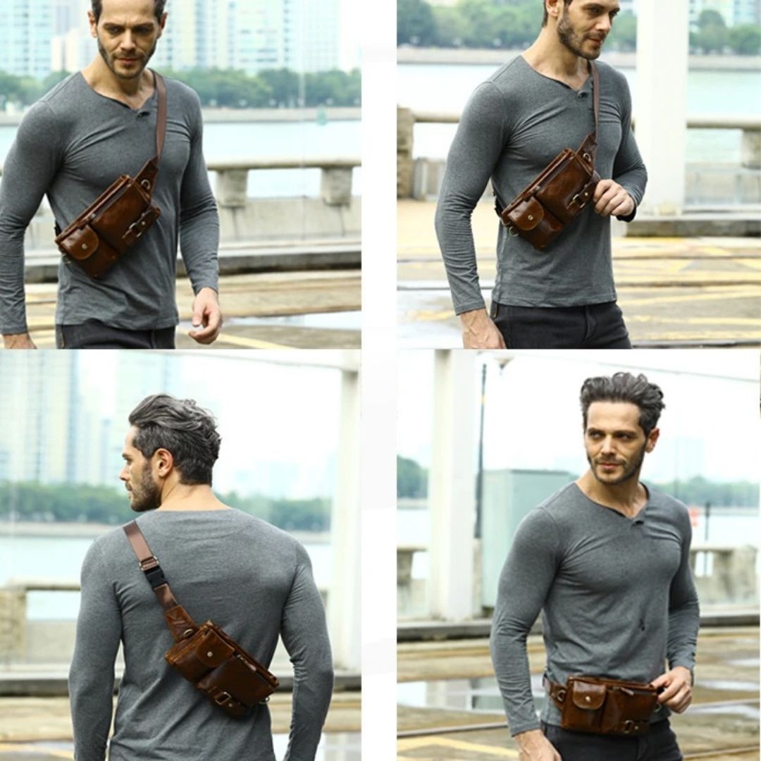 Fashion Waist Bag Leather Fanny Pack for Men 82027