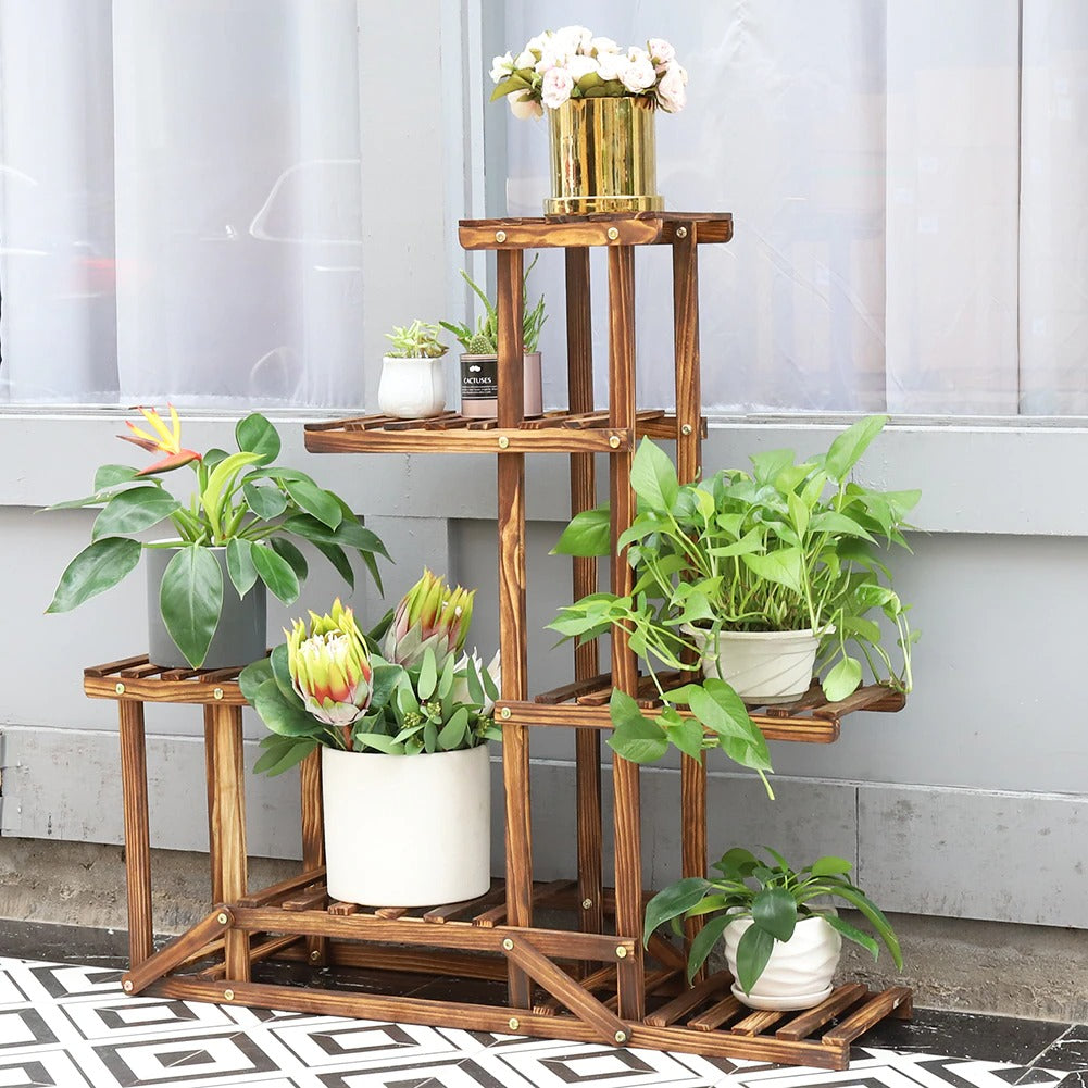 Solid Wood Plant Pot Stand for Indoor and Outdoor SKU 35004
