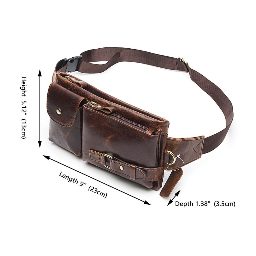 Fashion Waist Bag Leather Fanny Pack for Men 82027