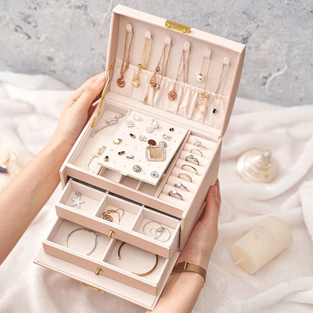 Luvarie Leather Jewelry Box with Lock SKU 21037