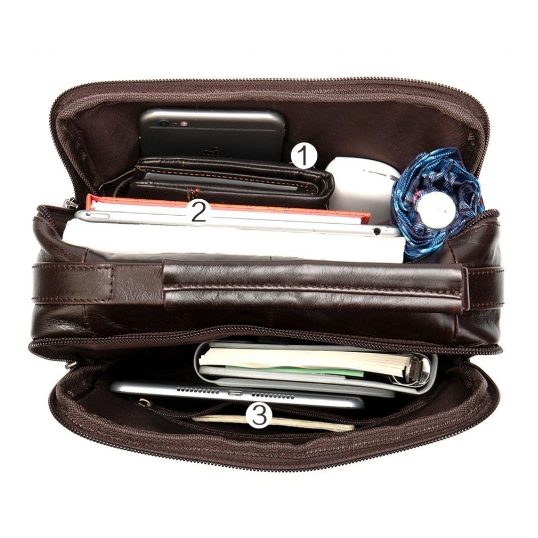 Leather Messenger Shoulder Bag for Men 82026