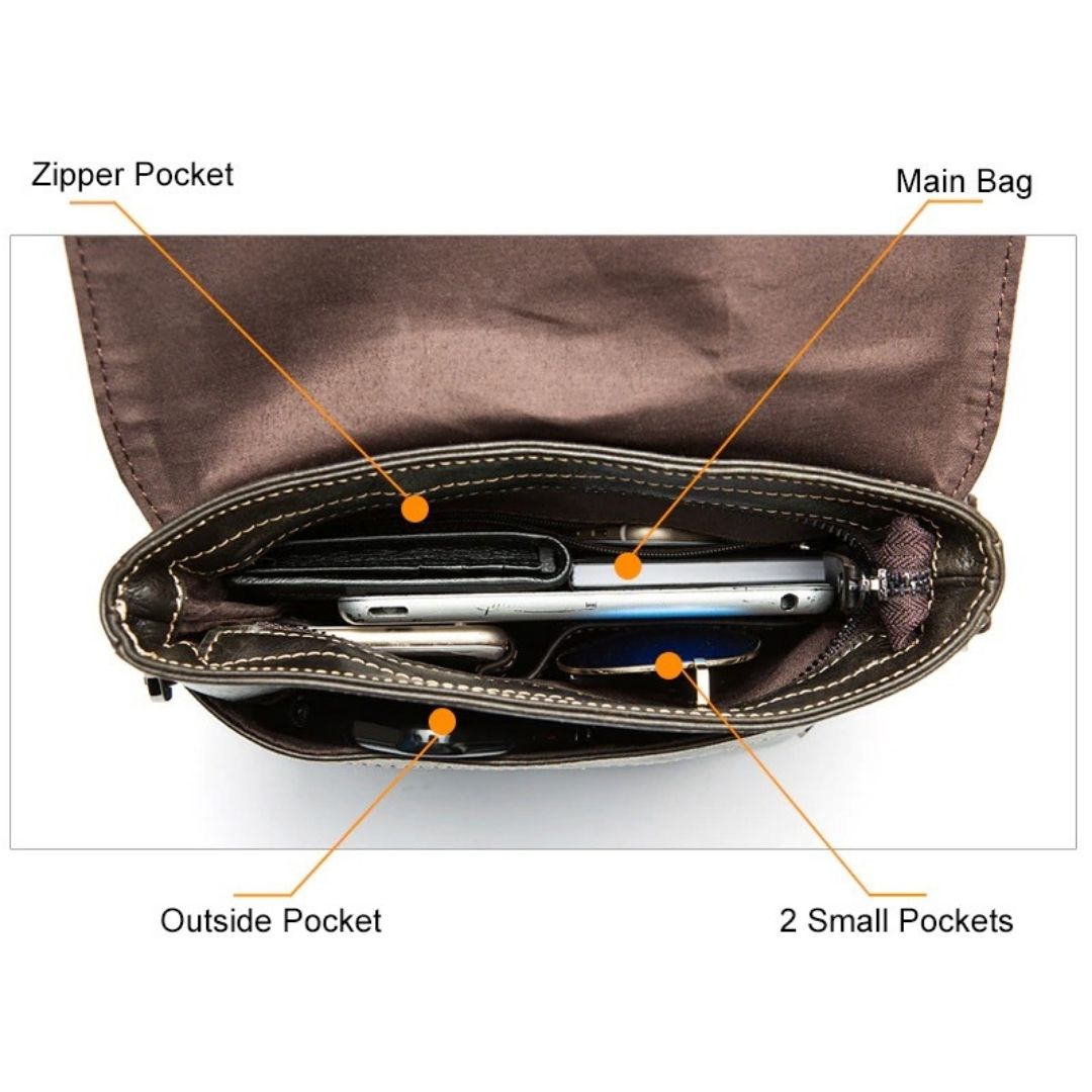 Leather Messenger Shoulder Bag for Men 82028
