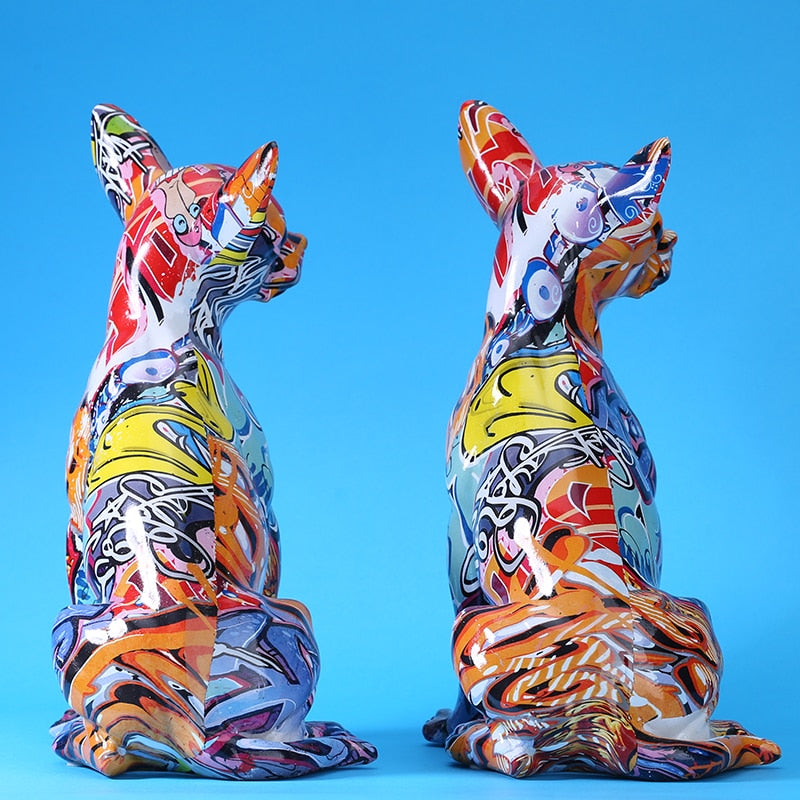 Abstract Color Chihuahua Dog Statue Ornament