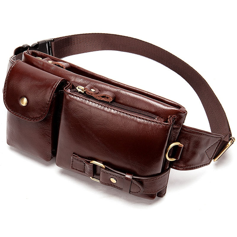 Fashion Waist Bag Leather Fanny Pack for Men 82027