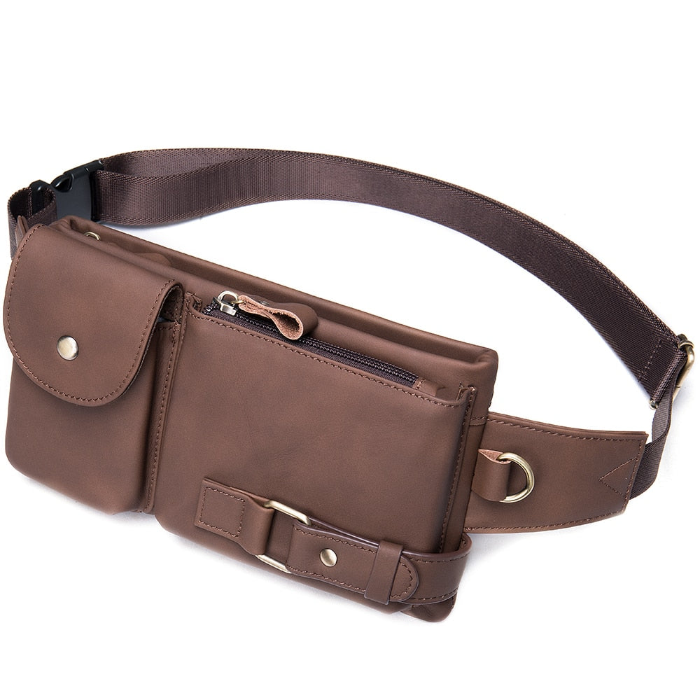 Fashion Waist Bag Leather Fanny Pack for Men 82027
