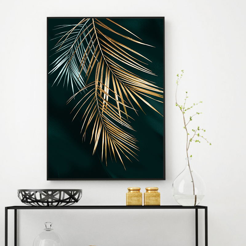 Golden Leaf Art Print on Canvas