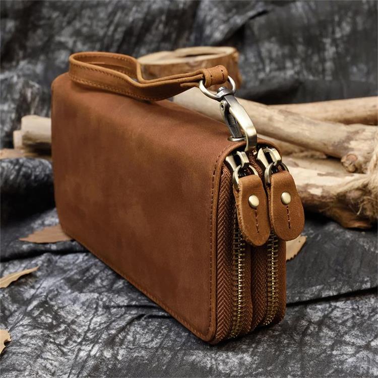 Leather Wallet for Men with Zipper