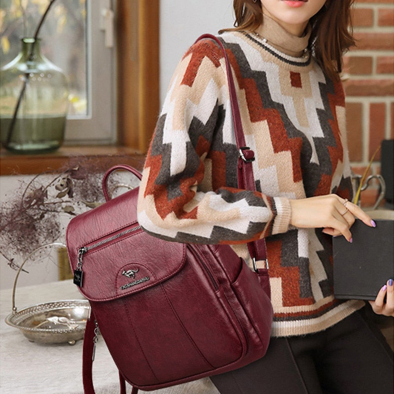 Cute Bookbag Leather Backpack Purse for Women 82033